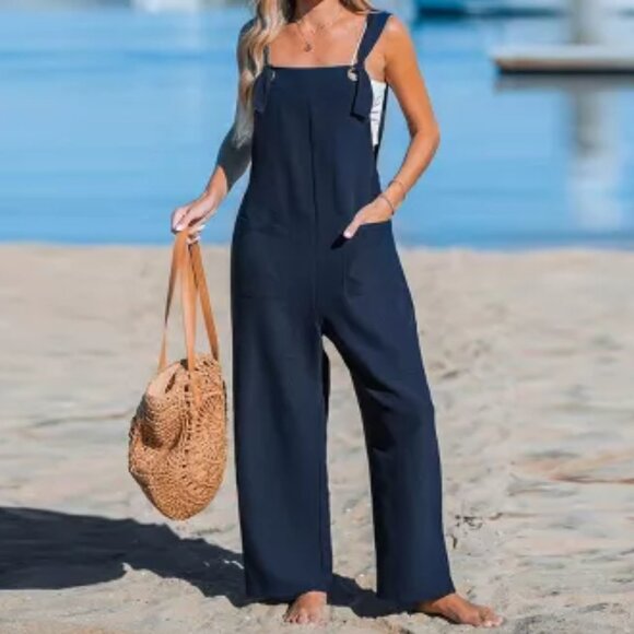 Cupshe Pants - Cupshe Sleeveless Scoop Neck Straight Leg Jumpsuit